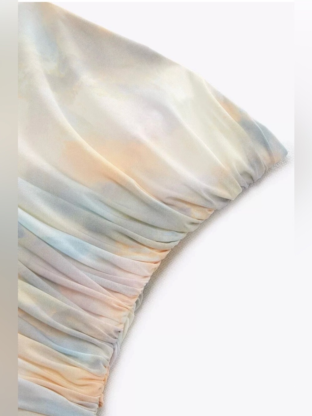 NWT ZARA STRAPLESS TULLE TOP TIE-DYE PRINT MULTICOLOR SIZE Small - Picture 3 of 9